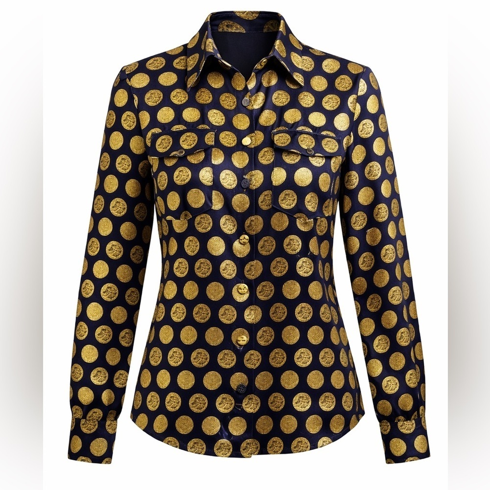 MARC BY MARC JACOBS | Silk & Metallic Polka Dot Blouse